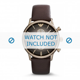 Armani correa de reloj AR1755 Cuero Marrón 22mm