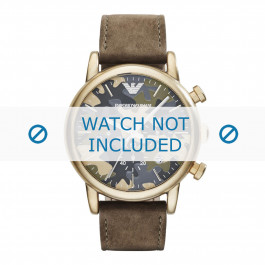 Armani correa de reloj AR1818 Cuero Verde 20mm + costura verde