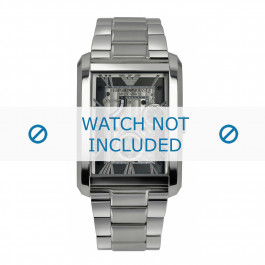 Armani correa de reloj AR4246 Acero inoxidable Plateado 25mm