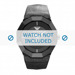 Armani correa de reloj AR7309 Cuero Negro 26mm