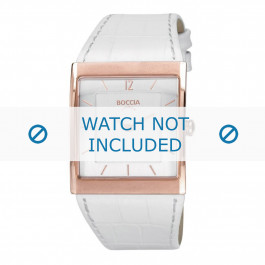 Correa de reloj Boccia 3143-02 / 3143-02-40 Cuero Blanco 13mm