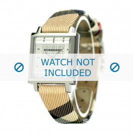 Burberry correa de reloj BU2016 Cuero Crema blanca / Amarillento