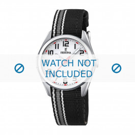Correa de reloj Festina F16904-1 Nylon/perlón Negro 16mm