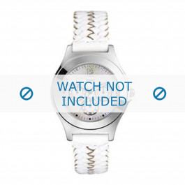 Guess correa de reloj G70453L / 95278L1 Cuero Blanco + costura blanca