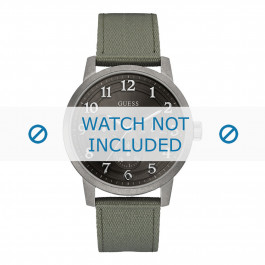 Guess correa de reloj W0975G4 Textil Verde 22mm + costura verde