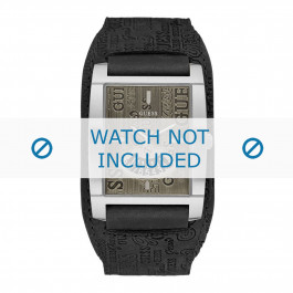 Guess correa de reloj W95089G1 Cuero Negro + costura predeterminada