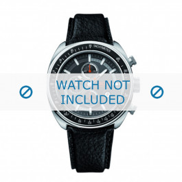 Hugo Boss correa de reloj HB-69-1-14-2146 / HO1512377 Cuero Negro + costura negro