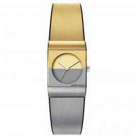 Correa de reloj Jacob Jensen JJ523 - 1/2 PART Acero/Silicona Chapado en oro 16mm