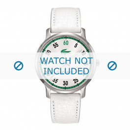 Lacoste correa de reloj LC-41-3-14-2199 / 2000565 Cuero Blanco + costura blanca