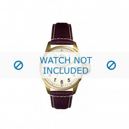 Nautica correa de reloj A09037 Cuero Marrón 22mm + costura blanca