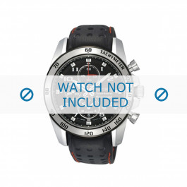 Seiko correa de reloj SNAE65P1 / 7T62-0KV002B / L01M011J0 Piel Negro 21mm + costura roja