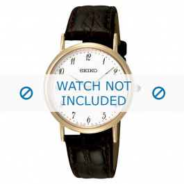 Seiko correa de reloj 7N32-0DP0-SKK700P1 Piel de cocodrilo Negro 18mm + costura negro