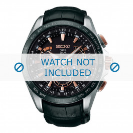Correa de reloj Seiko SSE061J1 / 8X53-0AB0 / L0CK016J9 Cuero Negro 22mm