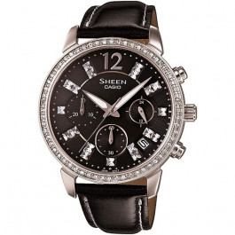 Correa de reloj Casio 10413328 / SHE-5025BL-1A Cuero Negro 18mm