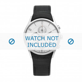 Skagen correa de reloj 329XLSLB / 329XLSLC Cuero Negro + costura negro