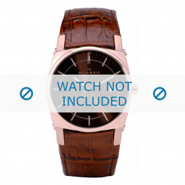 Skagen correa de reloj 759LRLD Piel de cocodrilo Marrón + costura marrón