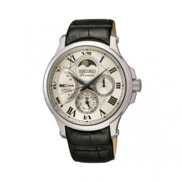 Correa de reloj Seiko 5D88-0AD0 / SRX007P1 / L083011J0 Cuero Negro 20mm