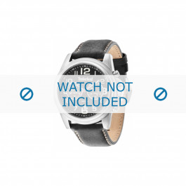 Timberland correa de reloj 14518JS-02A Cuero Negro 24mm + costura blanca