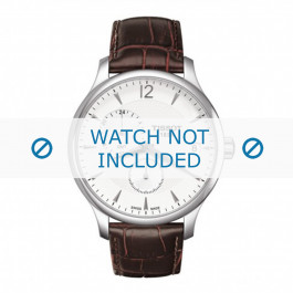 Tissot correa de reloj T063.639.16.037.00 Cuero Marrón oscuro 20mm + costura marrón