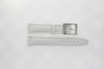 Correa de reloj Swatch (alt.) 003WHI-17 Cuero Blanco 17mm