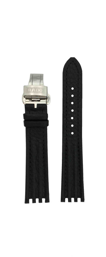 Correa de reloj Rado R14374 / 15203433 / R14343175 / R070870910 Cuero Negro 18mm