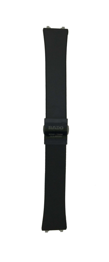 Correa de reloj Rado R21349179 / 153.0349.3 / R073399410 Caucho Negro 14mm