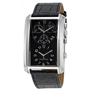 Correa de reloj Jacques Lemans 1-1392 Cuero Negro 26mm