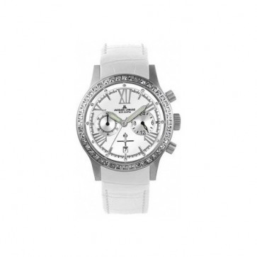 Correa de reloj Jacques Lemans 1-1527 Cuero Blanco 22mm