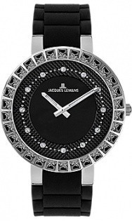 Correa de reloj Jacques Lemans 1-1617 Caucho Negro