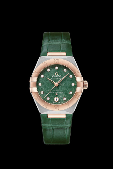 Correa de reloj Omega 13123292099001.032Z017080 Cuero de cocodrilo Verde