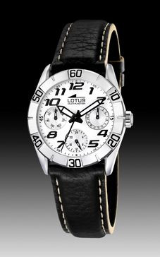 Correa de reloj Lotus 15651-1 Cuero Negro 18mm