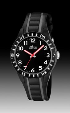 Correa de reloj Lotus 18172-8 / 18172-9 Silicona Negro 15mm