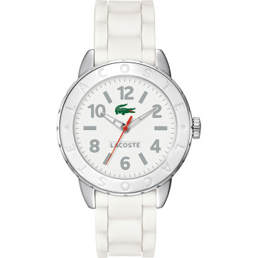 Lacoste correa de reloj 2000689 / 2000848 / LC-54-3-29-2312 Caucho Blanco 18mm