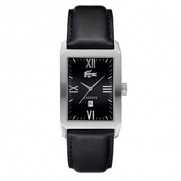 Lacoste correa de reloj 2010594 / LC-55-1-14-2288 Cuero Negro 22mm + costura negro