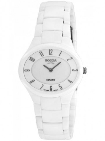 Correa de reloj Boccia 3216-01 Cerámica Blanco