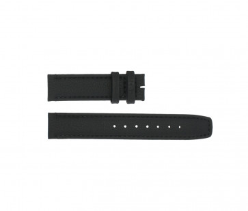 Boccia correa de reloj 3771-01 Cuero Negro 20mm + costura predeterminada