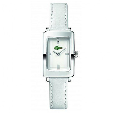 Lacoste correa de reloj 2000468 / LC-30-3-14-0131 Cuero Blanco 12mm + costura blanca