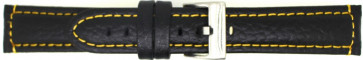 Correa de reloj Universal 394.01.10 Cuero Negro 22mm