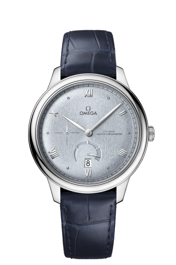 Correa de reloj Omega 032Z016847 / 43413412103001 / De Ville Cuero de cocodrilo Azul 19mm