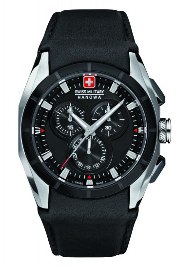 Correa de reloj Swiss Military Hanowa 6-4191.33.007 Cuero Negro