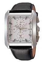 Correa de reloj Seiko 7T62-0GL0 / SNA771P2 / 4KW8JZ Cuero suave Negro 26mm