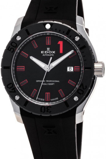 Correa de reloj Edox 80088 Silicona Negro 24mm