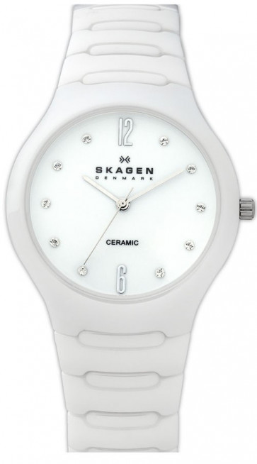 Correa de reloj Skagen 817SSXC Cerámica Blanco 22mm