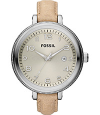 Correa de reloj Fossil AM4391 Cuero Beige 12mm