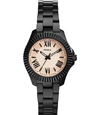 Correa de reloj Fossil AM4614 Acero inoxidable Negro 14mm