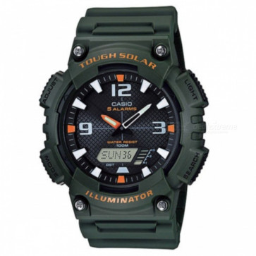 Correa de reloj Casio AQS810W-3AV / 10410730 Caucho Verde 18mm