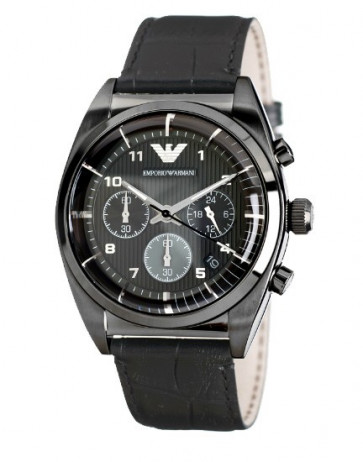 Correa de reloj Armani AR0393 Cuero Negro 22mm