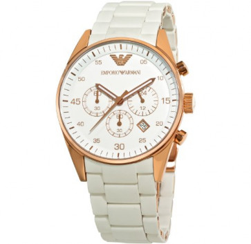 Armani correa de reloj AR5919 Metal Blanco 23mm