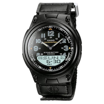 Casio correa de reloj 10220479 Textil Negro 18mm 