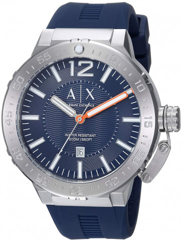 Correa de reloj Armani Exchange AX1812 Silicona Azul 26mm